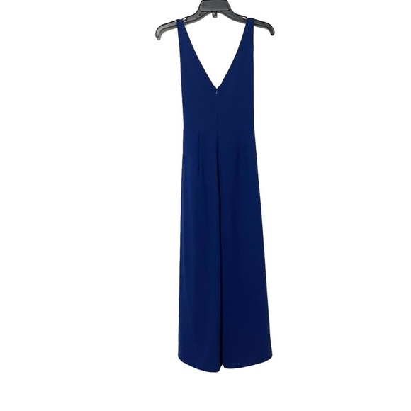 Amanda Uprichard Blue Charter Front Tie Wide Leg Jumpsuit Size Medium - Picture 2 of 6